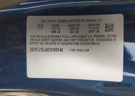 2012 Chevrolet Camaro 1Ss z USA, uszkodzony, nr VIN 2G1FJ1EJ6C9150146